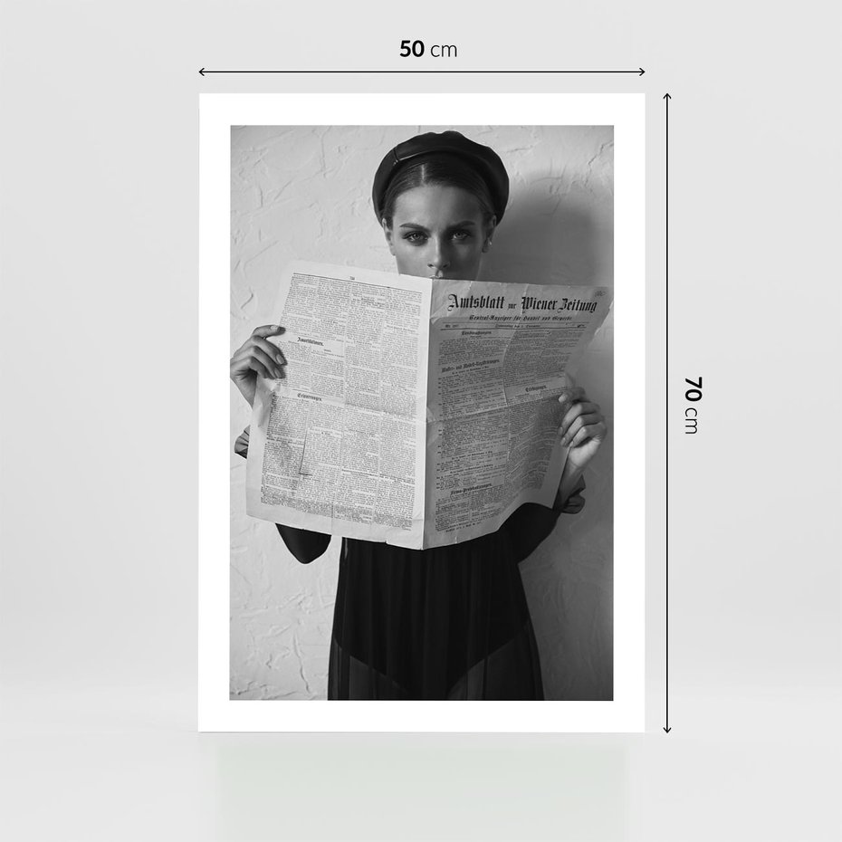 Plakat bez ramy 50x70 - Nowe Wiadomości - retro zdjęcie, czarno białe