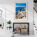 Plakat w ramie 50x70 - Urokliwy widok na Santorini - Santorini, widok - rama drewno
