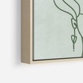Obraz w ramie 50x50 - Spokojne Objęcia Natury - abstrakcja, zielony szkic - rama drewno
