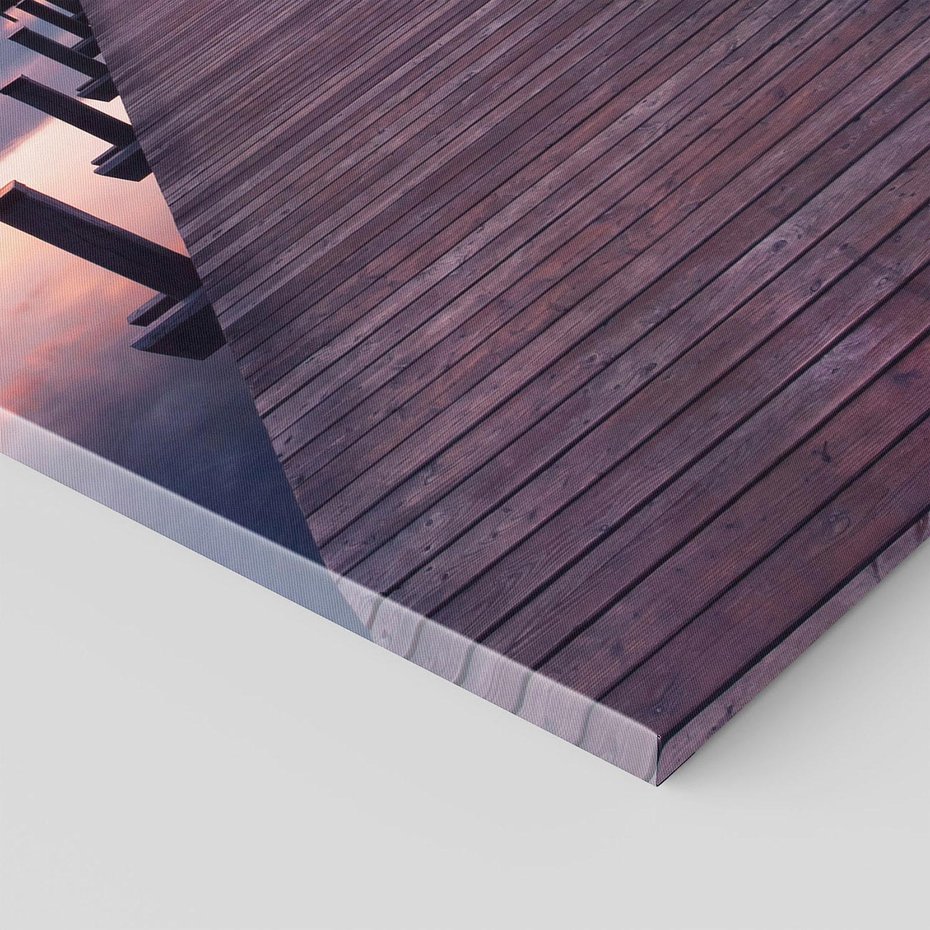 Obraz na płótnie 50x70 - spotkanie przy molo - jezioro, molo