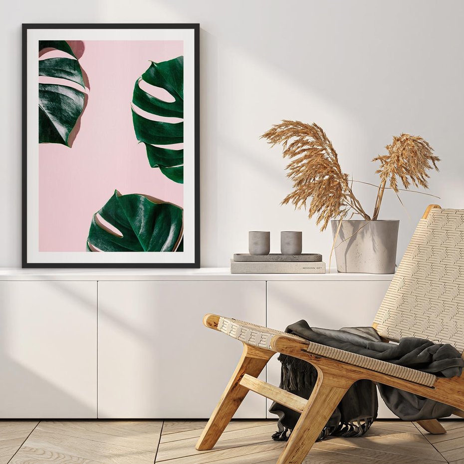 Plakat bez ramy 40x50 - Siła Natury - liście, monstera
