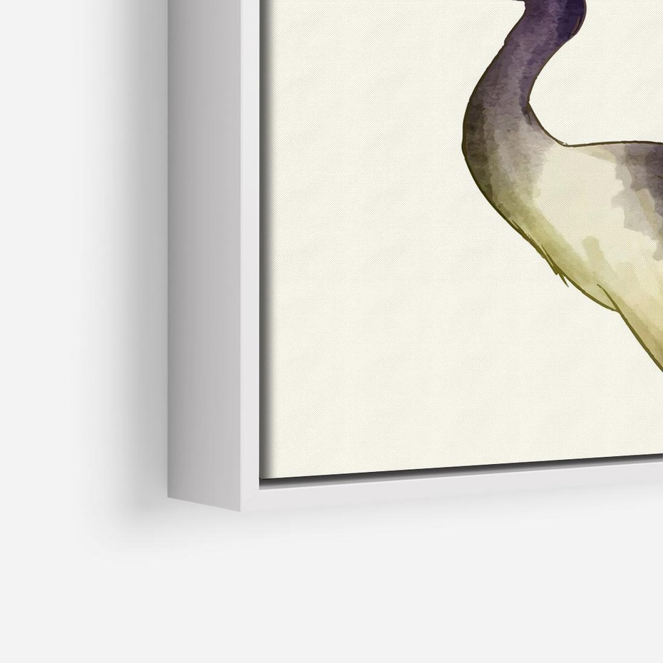 Obraz w ramie 50x50 - Kwiatowa Ekspresja - japońska sztuka, ptak - rama biała