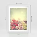 Plakat w ramie 40x50 - Delikatne kwiaty pastelowe - kwiaty, pastelowe - rama biała