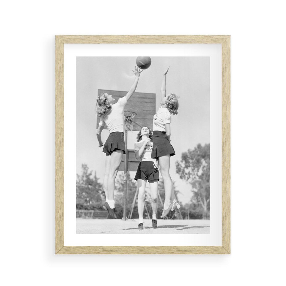 Plakat w ramie 40x50 - Sport to Zdrowie - retro zdjęcie, czarno białe - rama drewno