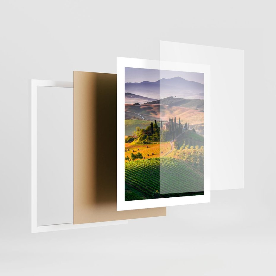 Plakat w ramie 40x50 - Pejzaż w perspektywie - pejzaż, perspektywa - rama biała