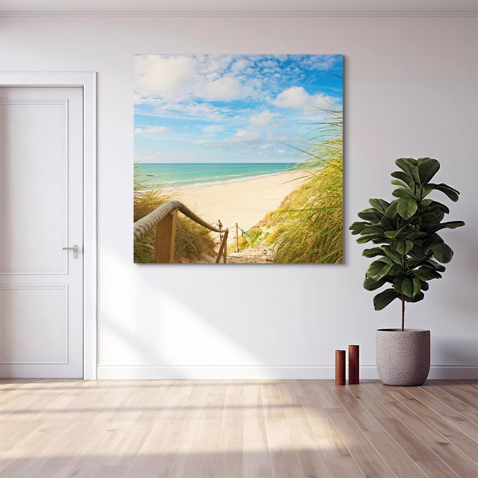 Obraz na płótnie 50x50 - Spokojna plaża nad Bałtykiem - plaża, Bałtyk