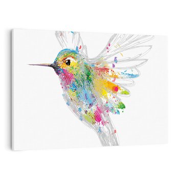 Obraz na płótnie 100x70 - Koliber w akwareli - akwarela, koliber