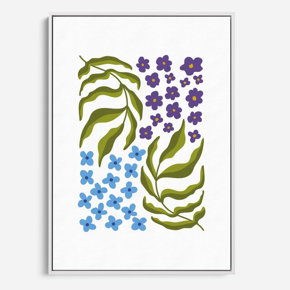 Obraz w ramie 70x100 - Księga Kształtów Bez Granic - kwiaty, sztuka nowoczesna - rama biała