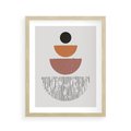 Plakat w ramie 40x50 - Półkola i Boho Akcent - geometria, półkola - rama drewno