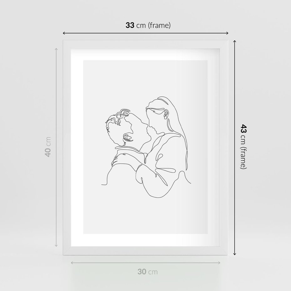 Plakat w ramie 30x40 - Bezgraniczne Tańce - para zakochanych, kobieta i mężczyzna - rama biała