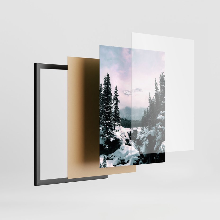 Zestaw obrazy w ramie 50x70 galeria - Motywacja, cytat, napis, góry - rama czarna