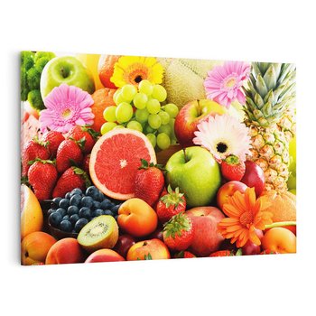 Obraz na płótnie 120x80 - Smakowite owocowe zbiory - owoce, winogrona