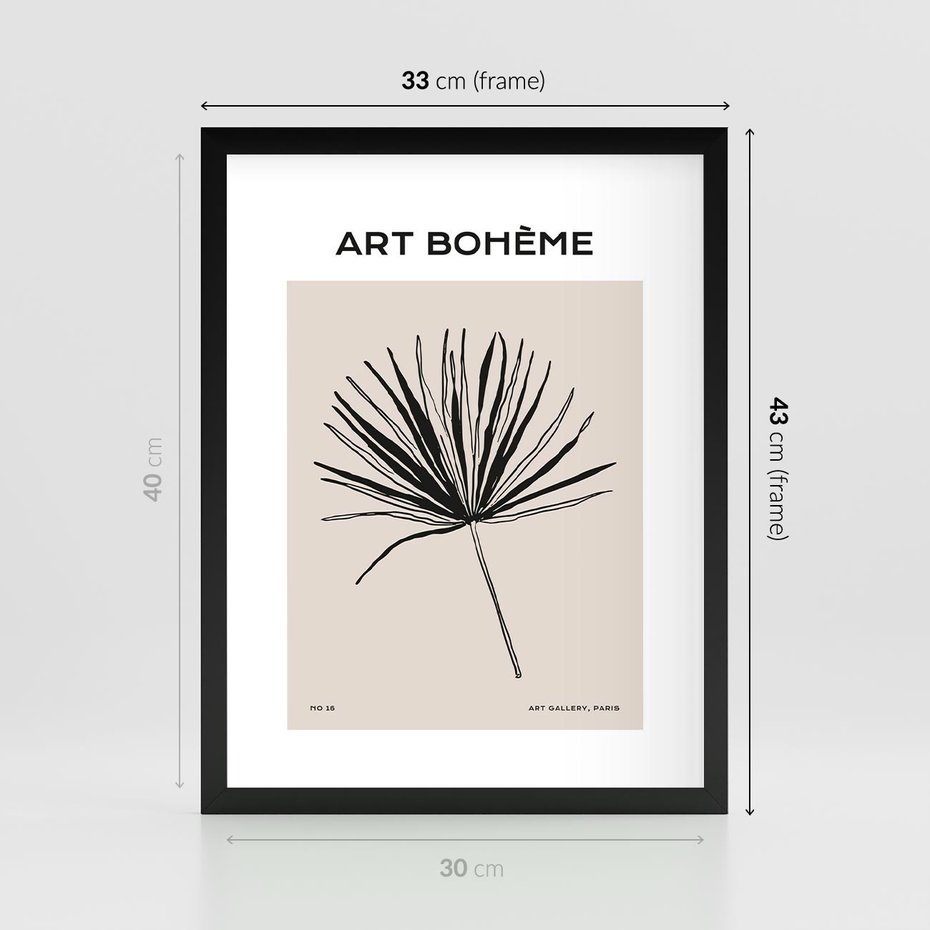 Plakat w ramie 30x40 - Rozkwitające Boho Kształty - boho sztuka, plakat - rama czarna