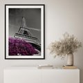 Plakat w ramie 50x70 - Urok Eiffla w Paryżu - Eiffla, Paryż - rama czarna