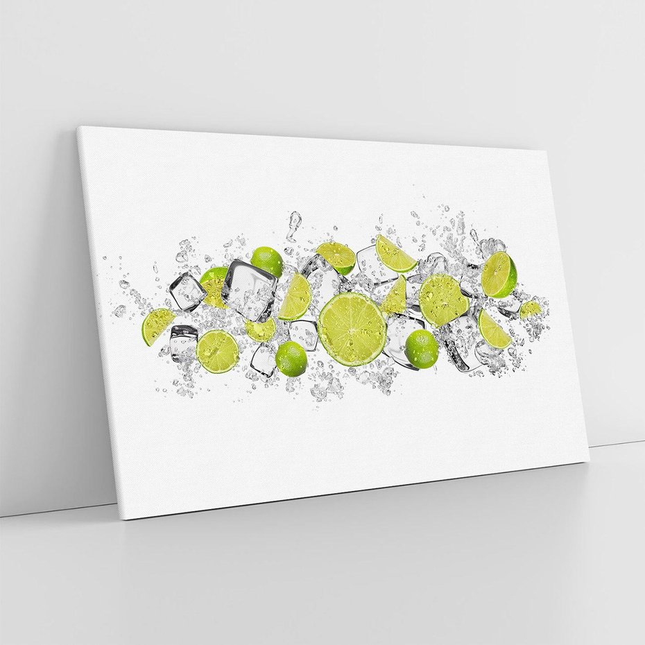 Obraz na płótnie 70x50 - Rześkość i smak - limonki, lód