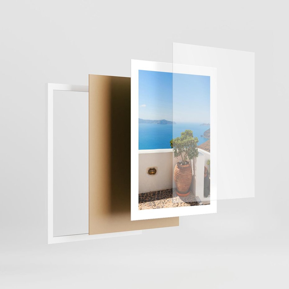 Plakat w ramie 30x40 - Santorini - oaza greckiej wyspy - Santorini, grecka - rama biała