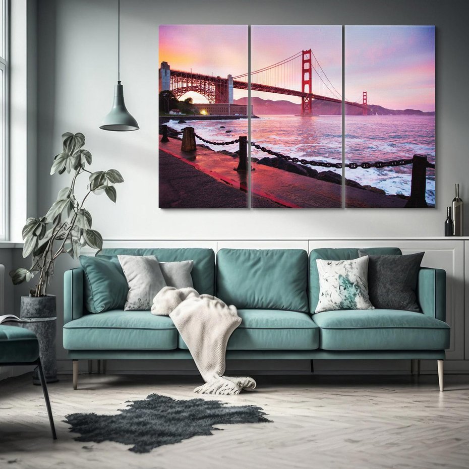 Obraz na płótnie 120x80 - Golden Gate most USA - Golden Gate, most