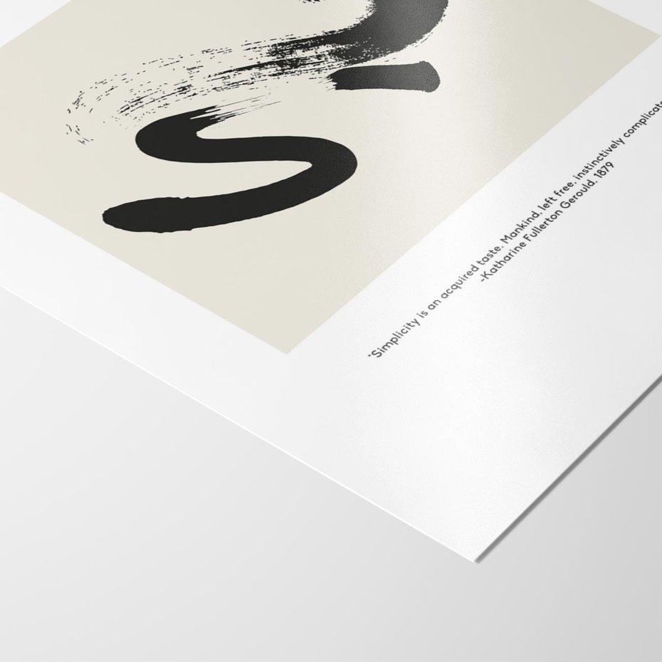 Plakat bez ramy 40x50 - Prostota w kształcie - abstrakcja, maźnięcie farbą