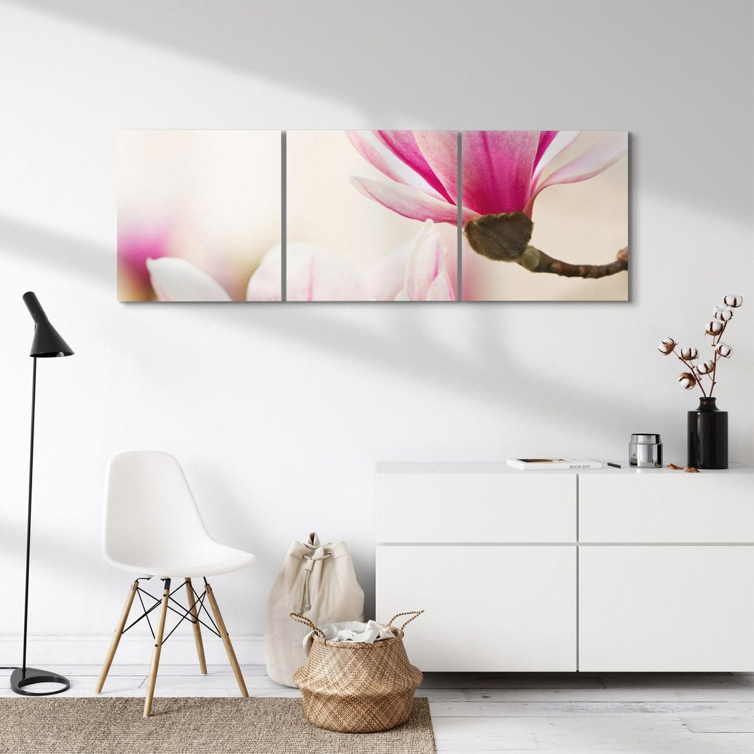 Obraz na płótnie 90x30 - Urok Magnolii - magnolie, kwiaty