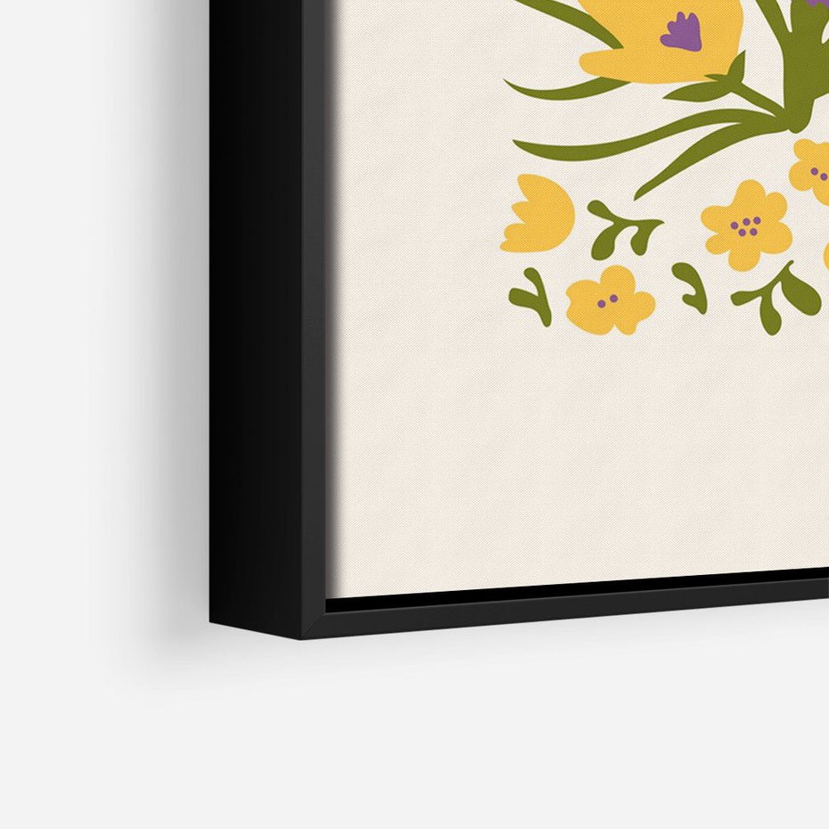 Obraz w ramie 50x70 - Kwiatowe Przenikanie - kwiaty, sztuka nowoczesna - rama czarna