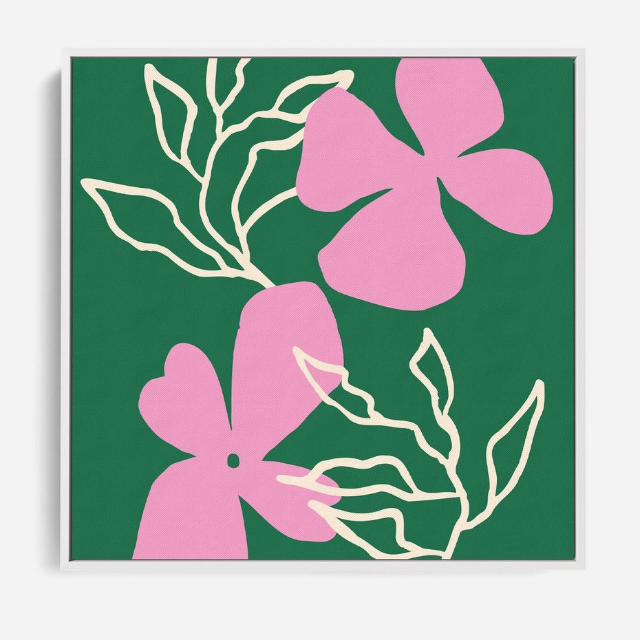 Obraz w ramie 50x50 - Wewnętrzne Fale - abstrakcyjny plakat, boho styl - rama biała