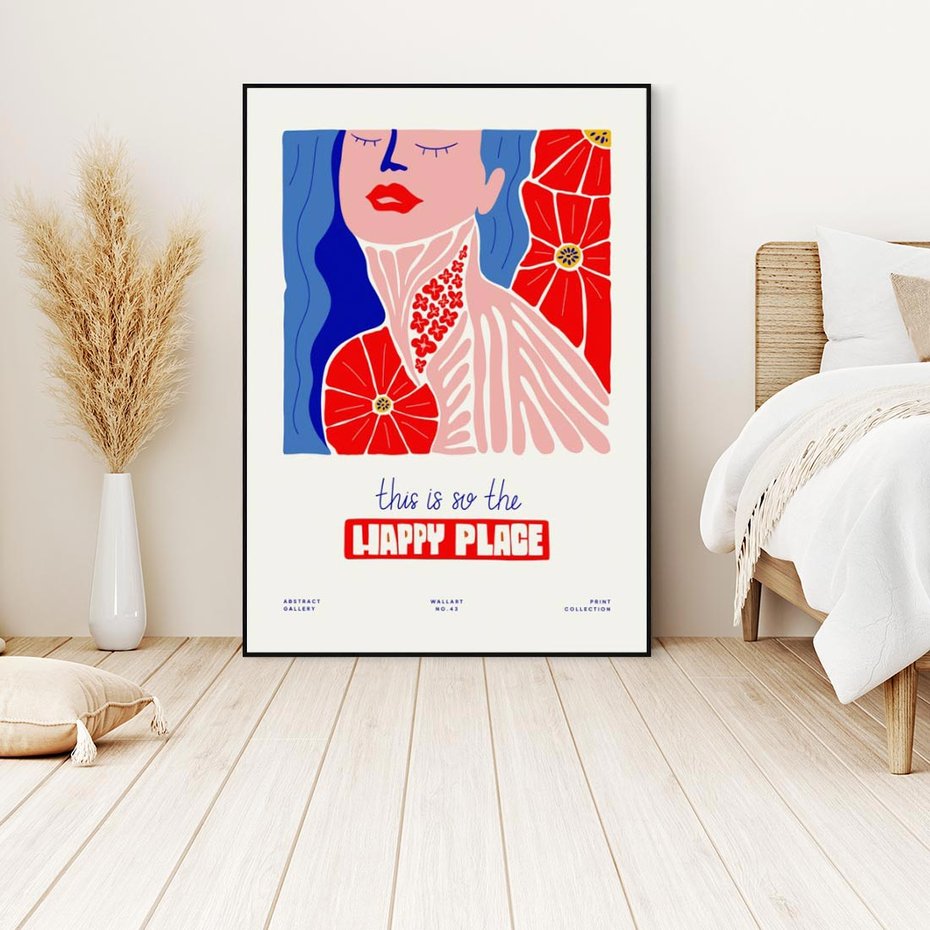 Obraz w ramie 50x70 - Abstrakcyjna Afirmacja - sztuka nowoczesna, abstrakcyjny styl - rama czarna