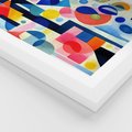 Plakat w ramie 50x70 - Księga Akwarelowych Przeniknięć - abstrakcyjny obraz, różne kolorowe kształty - rama biała