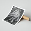 Plakat bez ramy 21x30 - Siła Natury - czarno biała fotografia, korzenie wielkiego drzewa
