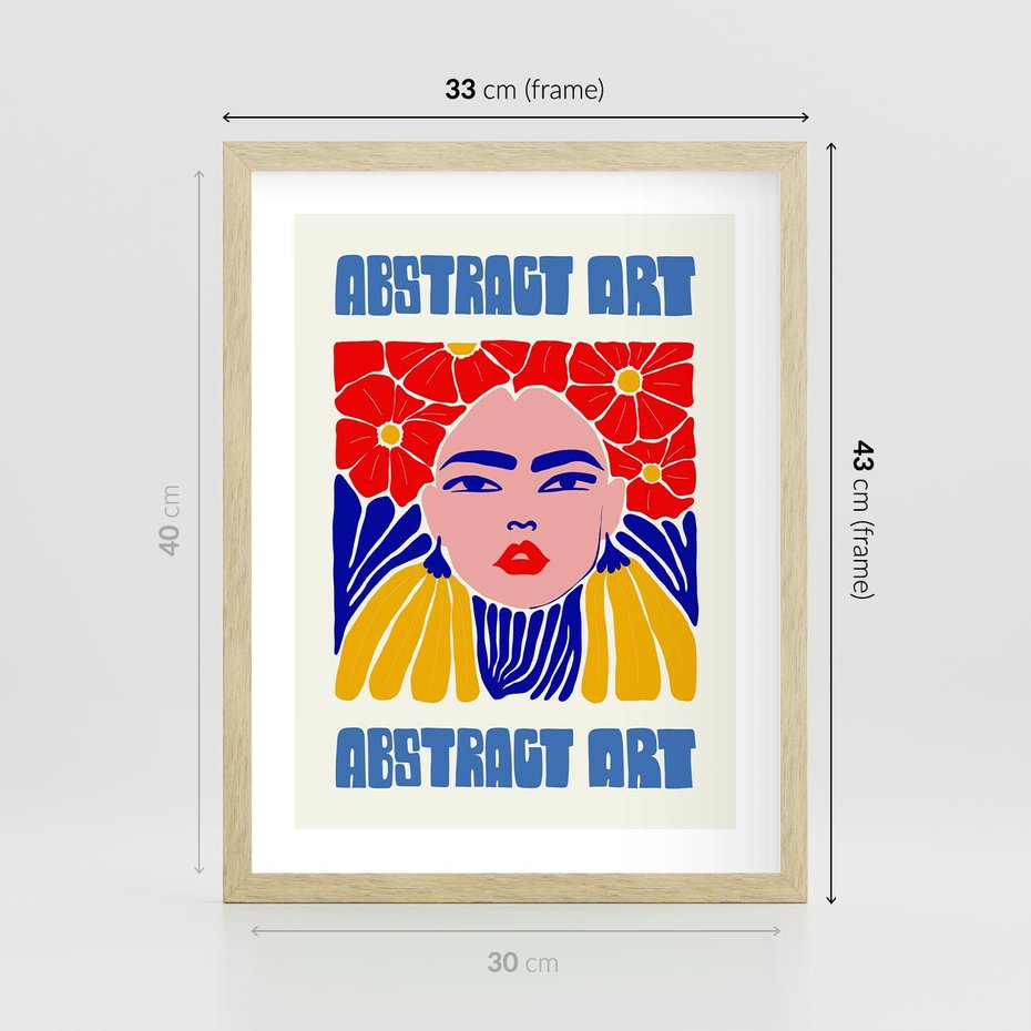 Plakat w ramie 30x40 - Przenikające Refleksje - sztuka abstrakcyjna, nowoczesny plakat - rama drewno