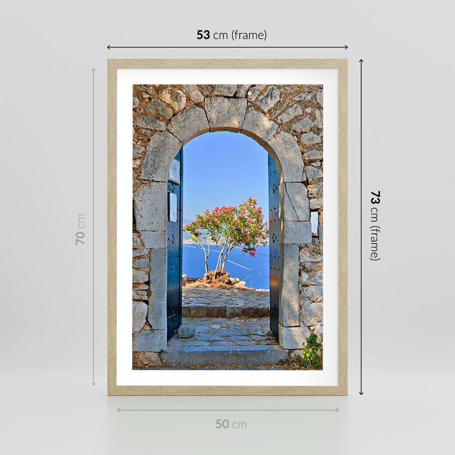 Plakat w ramie 50x70 - Perspektywa nad morzem - perspektywa, morze - rama drewno
