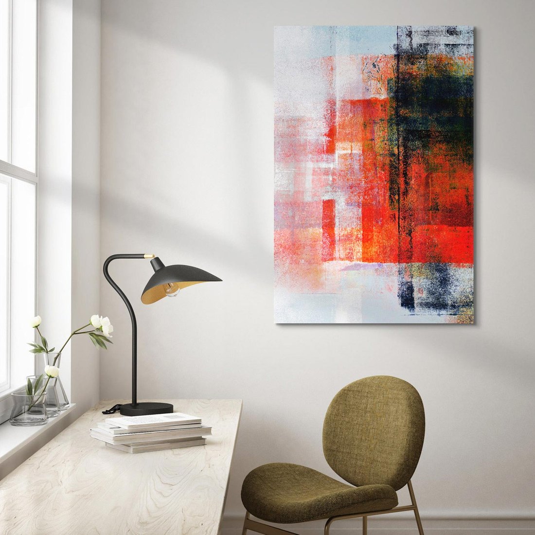 Obraz na płótnie 70x100 - Burza Emocji - wyrazista abstrakcyjna sztuka, dramatyzm