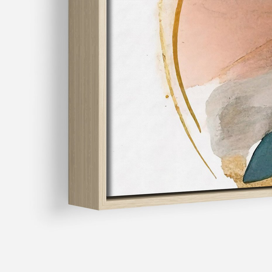 Obraz w ramie 50x70 - Migocące Impresje Przestrzeni - abstrakcyjny obraz, kolory ciepłe - rama drewno