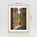 Plakat w ramie 30x40 - Włoska uliczka w perspektywie - Włochy, uliczka - rama drewno