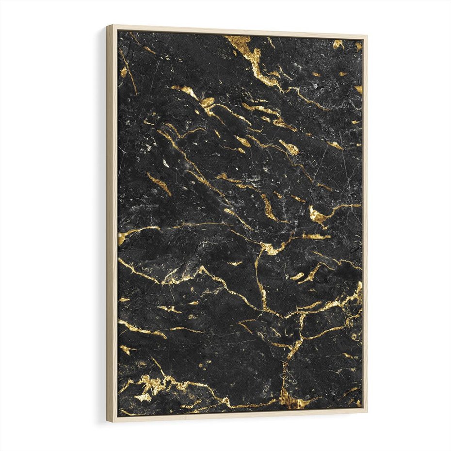 Obraz w ramie 70x100 - Egzotyczny Blask - marmur, złoto - rama drewno