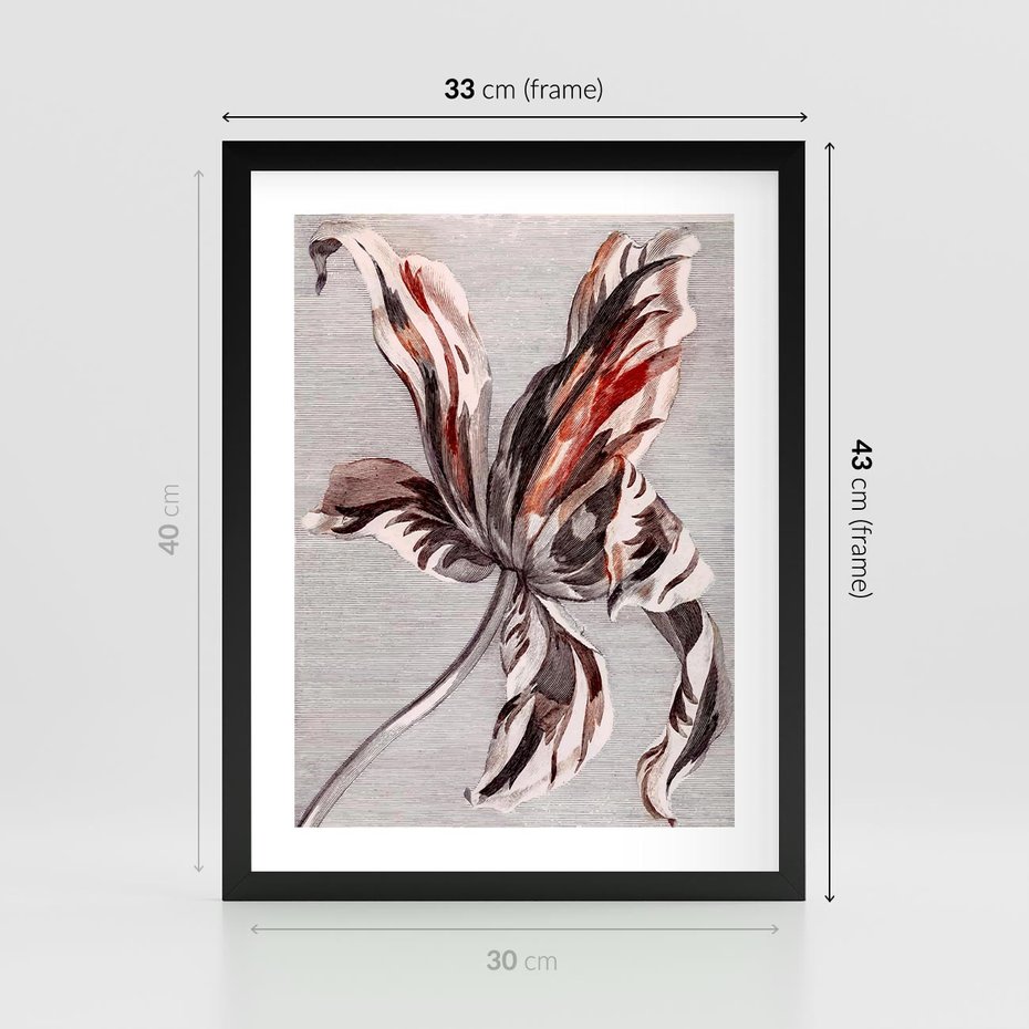 Plakat w ramie 30x40 - Graficzna Elegancja - nowoczesna sztuka, grafika - rama czarna