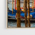 Obraz w ramie 80x120 - Urok Wenecji - fotografia, przystań w Wenecji - rama drewno