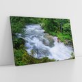 Obraz na płótnie 120x80 - Magia lasu nad rzeką - wodospad, rzeka