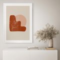 Plakat w ramie 30x40 - Przenikanie Granic - nowoczesny plakat, abstrakcyjne kształty - rama biała