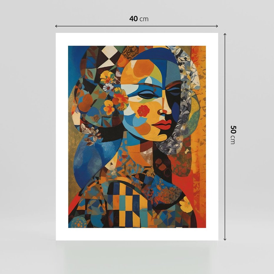 Plakat bez ramy 40x50 - Impresje Cichego Szeptu - abstrakcyjny obraz, portret kobiety