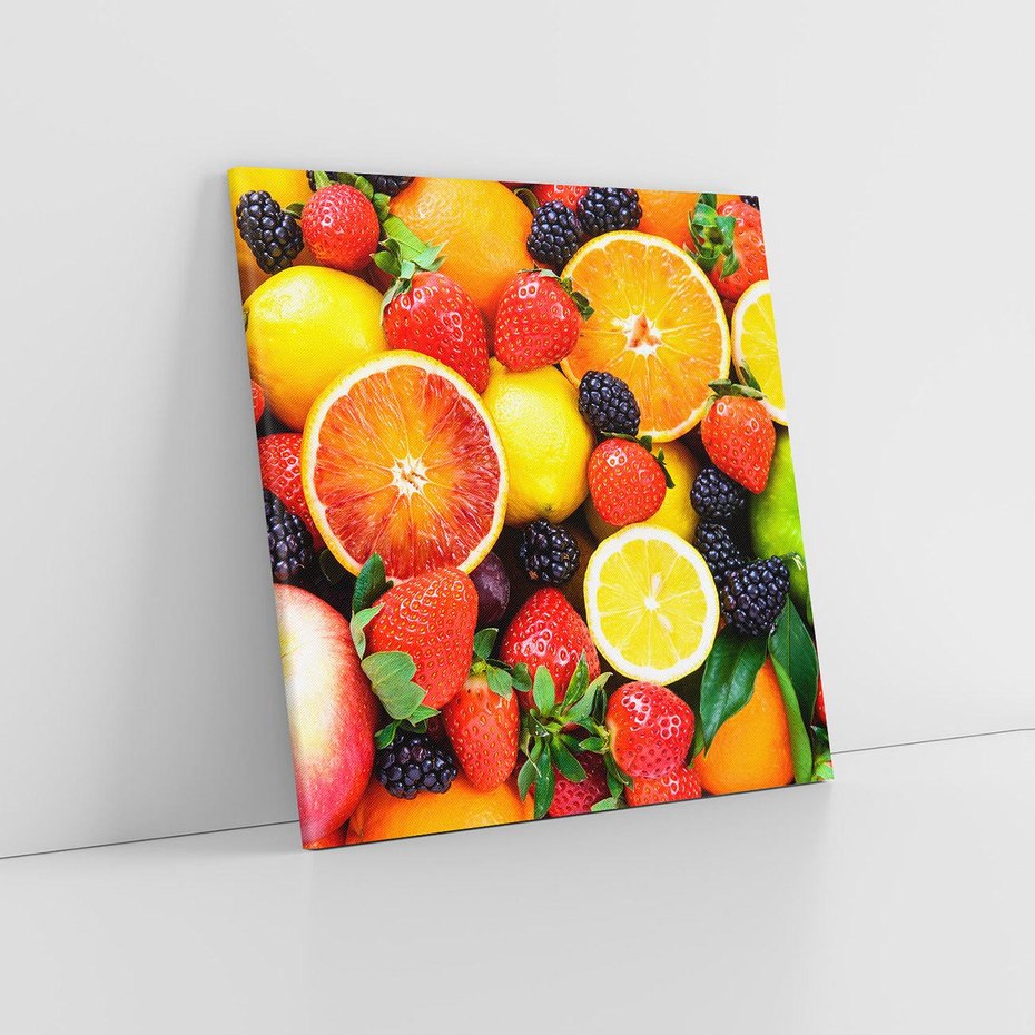 Obraz na płótnie 60x60 - soczysta symfonia smaków - owoce, jabłka