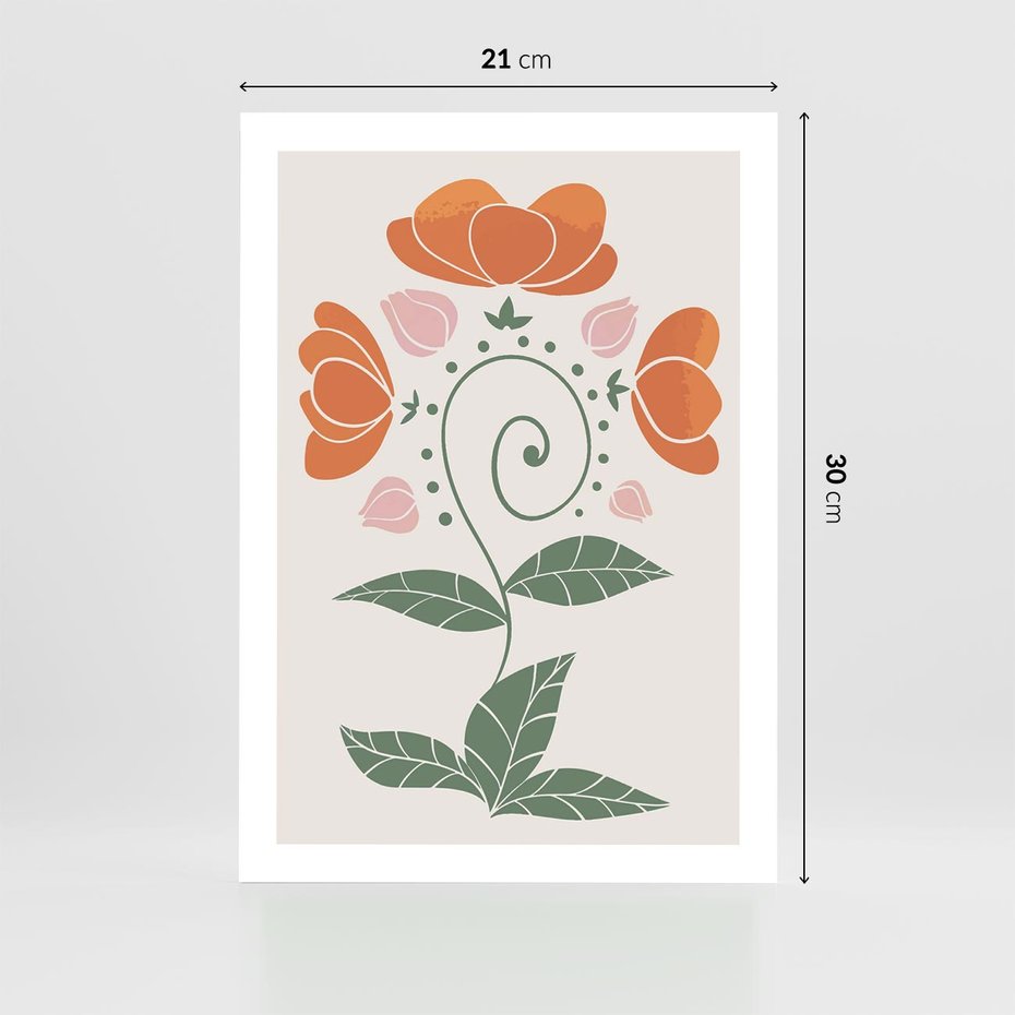 Plakat bez ramy 21x30 - Migocące Kształty Kwiatów - kwiaty polne, plakat