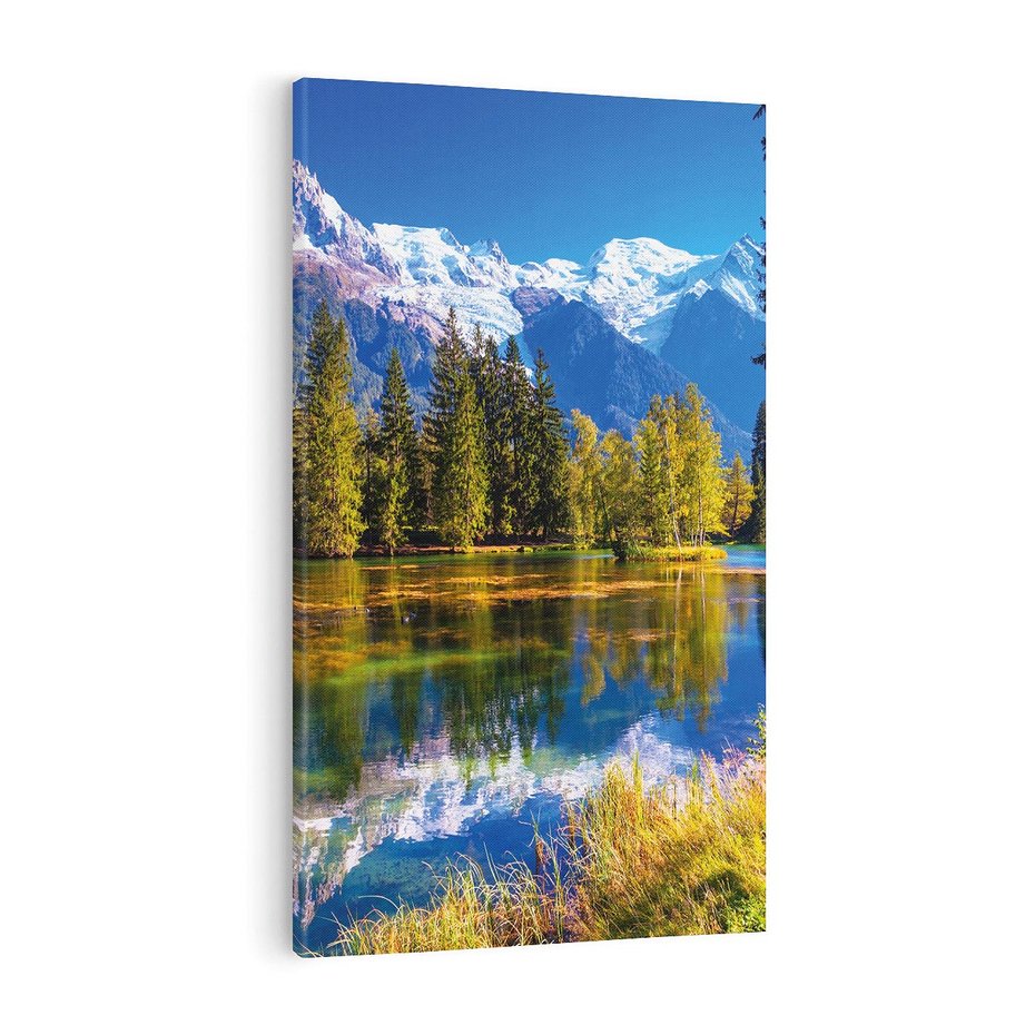 Obraz na płótnie 70x100 - Górskie piękno - góry, jezioro