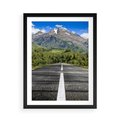 Plakat w ramie 50x70 - Droga przez góry: podróż do przygody - droga, góry - rama czarna