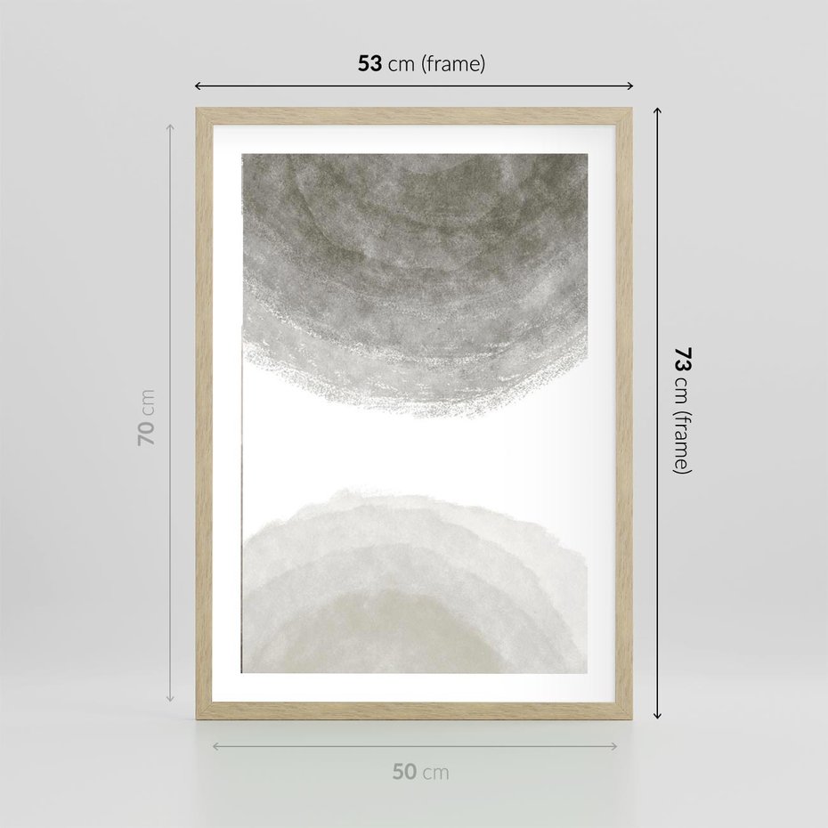 Plakat w ramie 50x70 - Impresje Energii - rozmyte cienie, abstrakcja - rama drewno