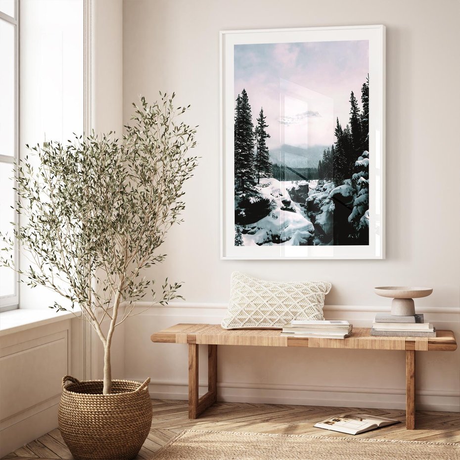 Plakat bez ramy 21x30 - Zimowe Góry - zimowy krajobraz, góry