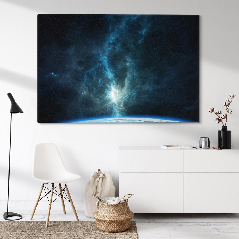 Obraz na płótnie 100x70 - Wędrówka przez galaktyki - ziemia, kosmos