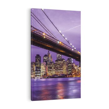 Obraz na płótnie 50x70 - Nocny Spacer po Moście Manhattan - most, Nowy Jork