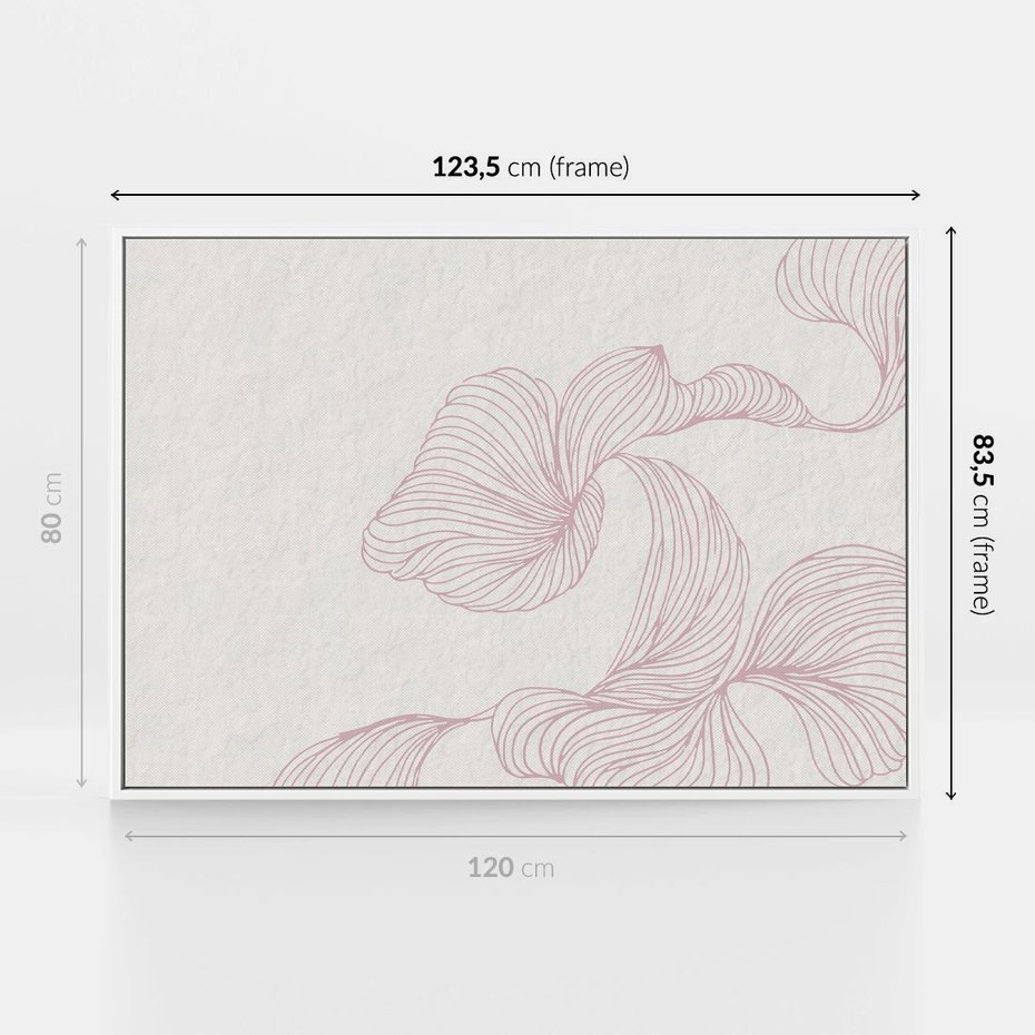 Obraz w ramie 120x80 - Szept marzeń i tajemnic - abstrakcyjne, roślinne ornamenty - rama biała