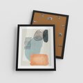 Plakat w ramie 40x50 - Kształtujące Plamy - geometryczne elementy, stonowane ziemiste kolory - rama czarna