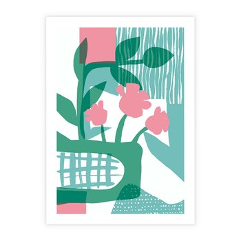 Plakat bez ramy 40x50 - Harmonijne Plamy - abstrakcyjne pastelowe kwiaty, nowoczesna sztuka